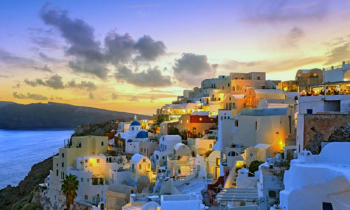 Santorini traditional buildings